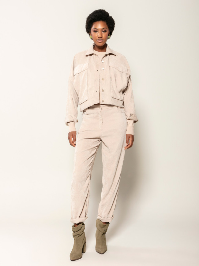 Casaco Veludo Cropped